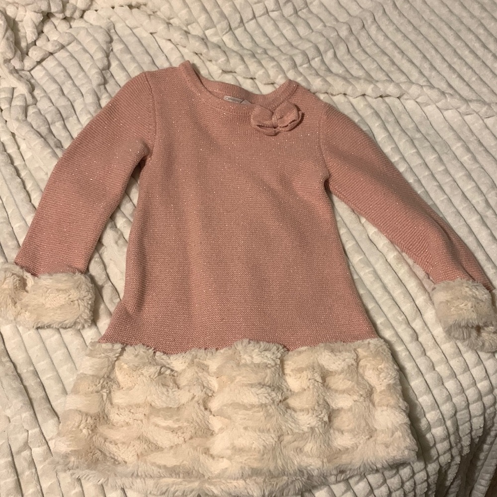 Sweater dress with faux fur, worn once. Good condition